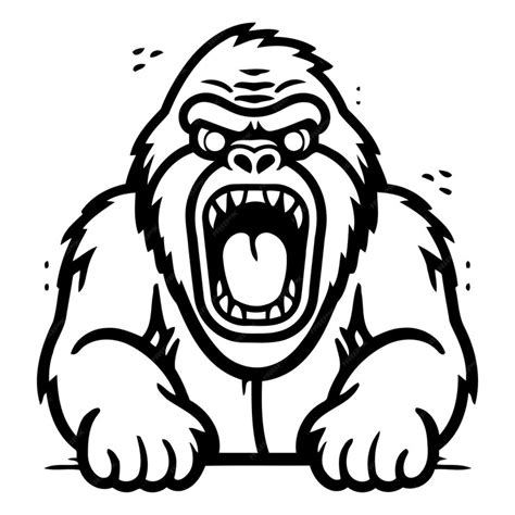 Premium Vector Angry Gorilla Cartoon Mascot Vector Illustration