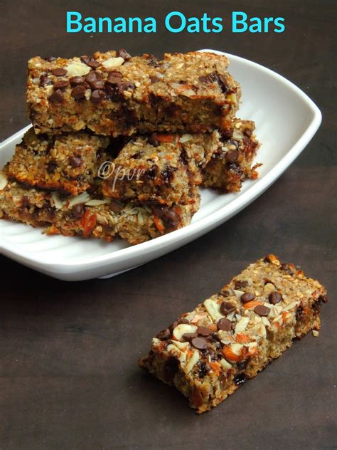 Priyas Versatile Recipes Vegan Banana Oats Bars With Chocolate Chips