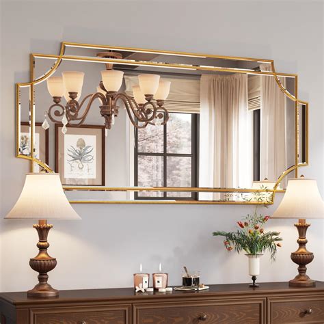 Kelly Miller 24"x48" Large Gold Mirror for Wall, Gold Traditional Wall