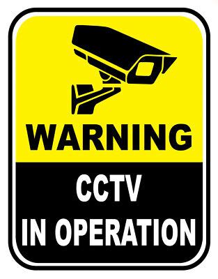 Sign Adhesive Sticker Notice Warning Cctv In Operation Camera On