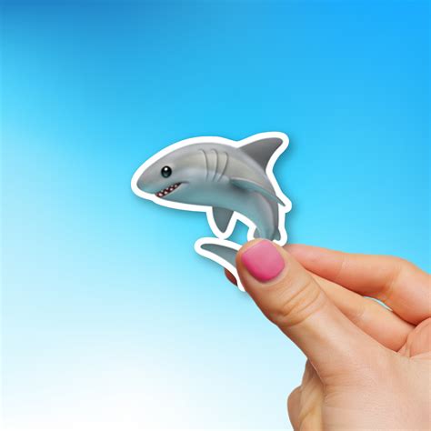 shark emoji sticker die cut multiple sizes emojistickerscom