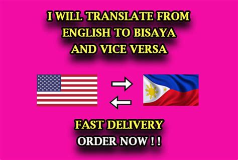 Professionally And Manually Translate From English To Bisaya By