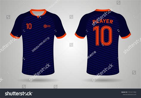 Dark Blue Orange Soccer Team Jersey Stock Vector (Royalty Free ...