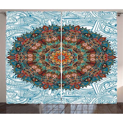 East Urban Home Rustikaler Vorhang Oriental Ornament Mandala