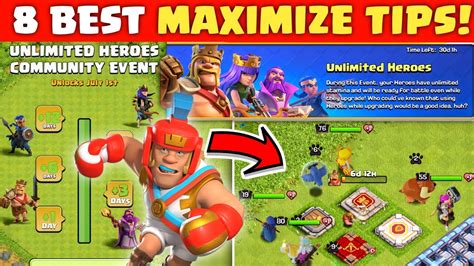 Do This 8 Pro Tips To Use And Maximize Unlimited Heroes New Event In Clash Of Clans Youtube