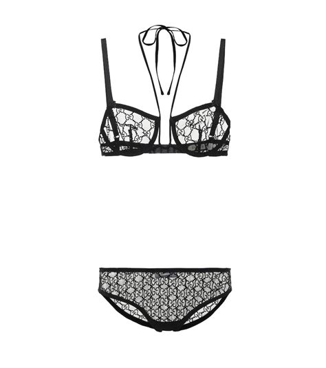 Gucci Gg Tulle Lingerie Set Black Editorialist