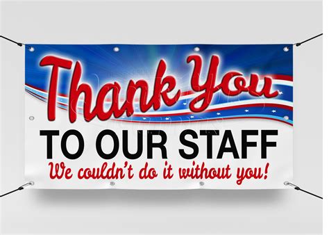 Thank You Staff Vinyl Banner Outdoor Staff Recognition Etsy