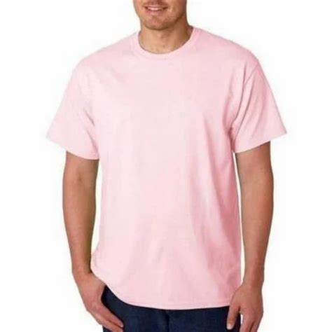 Poly Cotton Pink Round Neck T Shirt Plain At Rs 120 In Kolkata ID