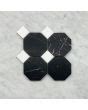 Sample Nero Marquina Black Marble Inch Octagon Mosaic Tile W