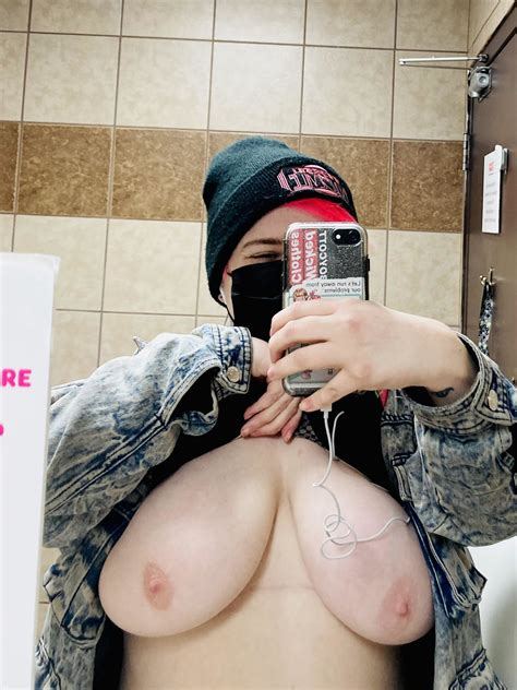 Flashing My F Tits In A Public Bathroom For You