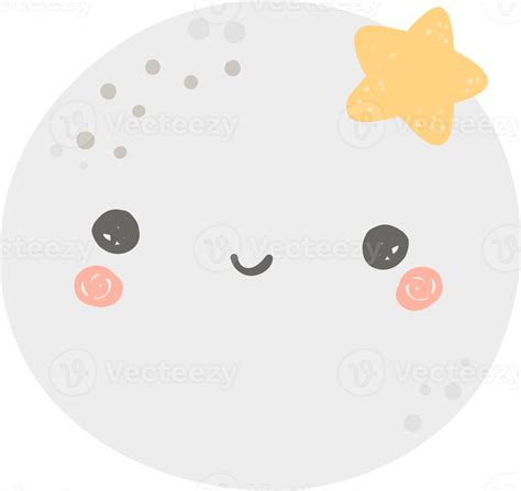 Cute Full Moon Kawaii Nusery Sky 29603082 Png