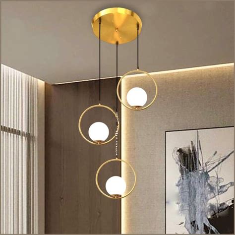 Jual Lampu Gantung MODERN Susun 3 ARMS GOLD MOON GLASS BALL Hommy Bola