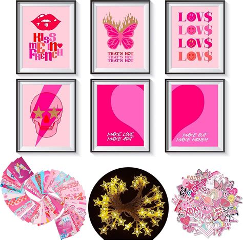 Buy Hot Pink Preppy Room Decor Set With Ft Star String Light Preppy