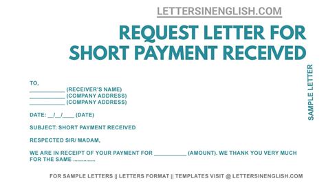 How To Write Letter For Short Payment Received Letter For Short