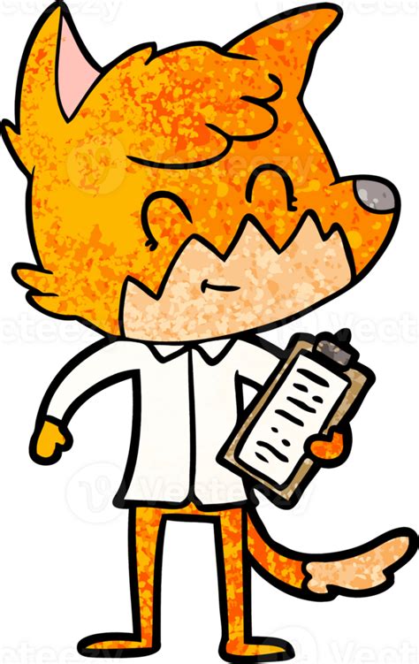 Cartoon Happy Fox Salesman 42324742 Png