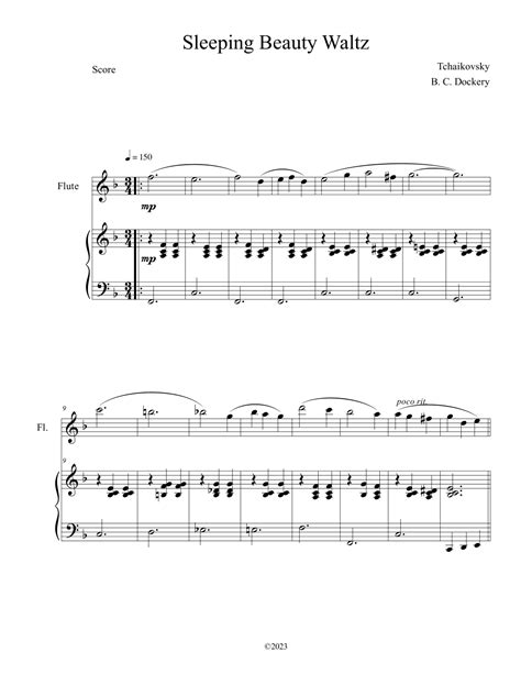 Sleeping Beauty Waltz Flute Solo With Piano Accompaniment Arr B C Dockery By Pyotr Ilyich