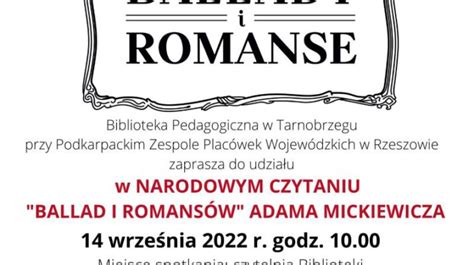 Narodowe Czytanie 2022 Ballady I Romanse