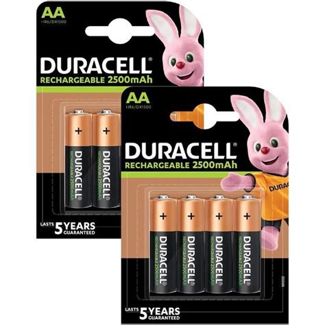 Piles Rechargeables Duracell Aa Lr Mah Lot De Piles