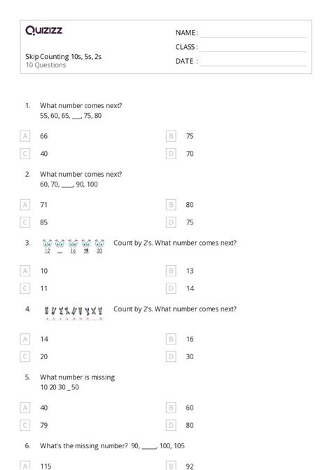 50+ Skip Counting worksheets for 2nd Grade on Quizizz | Free & Printable