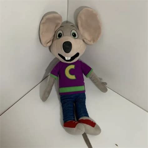 CHUCK E CHEESE Pizza Plush Mouse Stuffed Doll Purple Top Jeans Toy 18