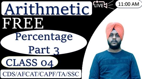 AFCAT 2 2022 Maths Percentage Part 3 Class 4 By Balwinder