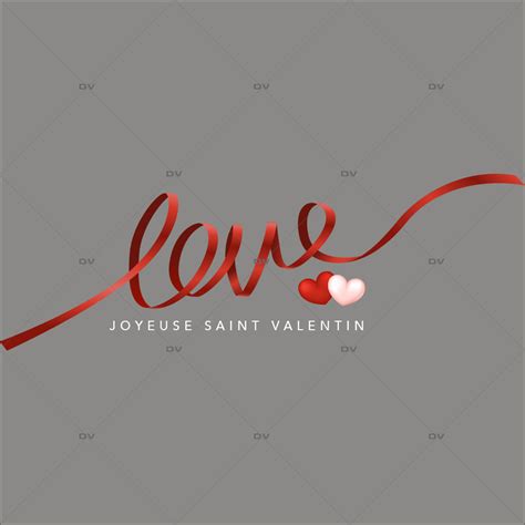 SV78 Sticker Ruban Love Texte Joyeuse Saint Valentin