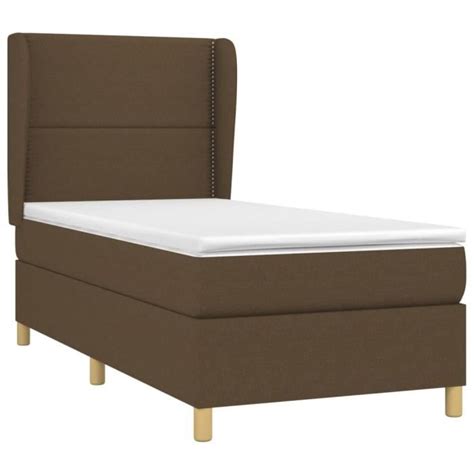 Abb Lit Sommier Tapissier Avec Matelas Marron Fonc X Cm