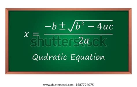 Mathematical Formula Quadratic Equation Written On Stock Vector ... 