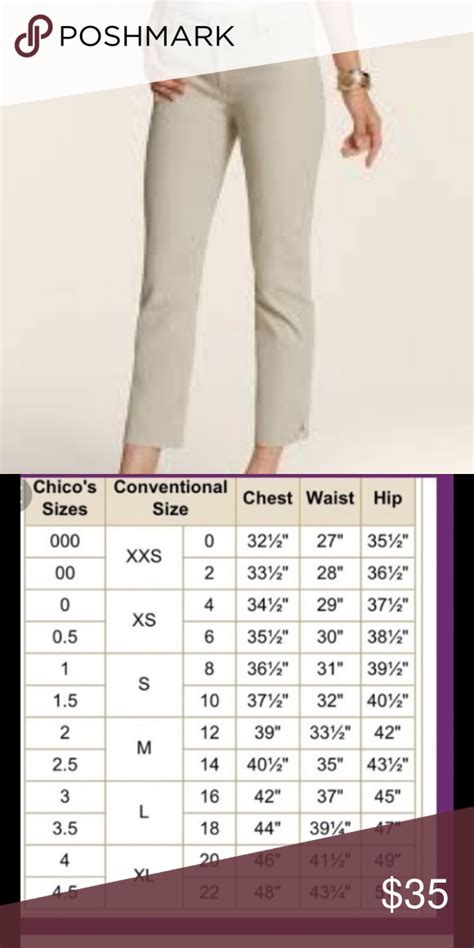 Chicos Pants Size Chart A Visual Reference Of Charts Chart Master