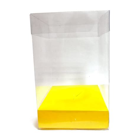 Caja De Pvc Transparente Con Base En Color Amarillo Fabricantes De