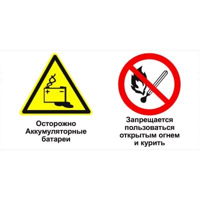 Знак Осторожно! Аккумуляторные батареи. Запрещается пользоваться ...