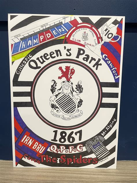 Queens Park Football Club Scottish Football Hampden Irn Bru Print A4