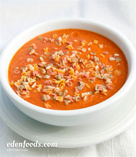 Eden Foods Eden Recipes Alphabet Pasta Tomato Soup