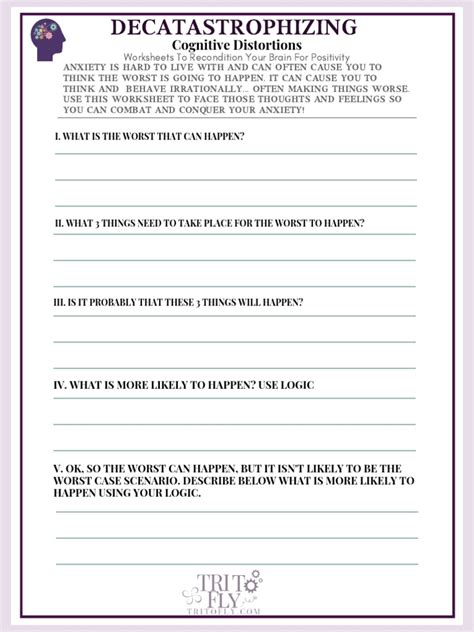 Decatastrophizing Self Help Worksheet Pdf