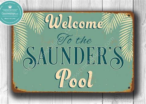 CUSTOM POOL SIGN Customizable Pool Signs Vintage Style Pool - Etsy