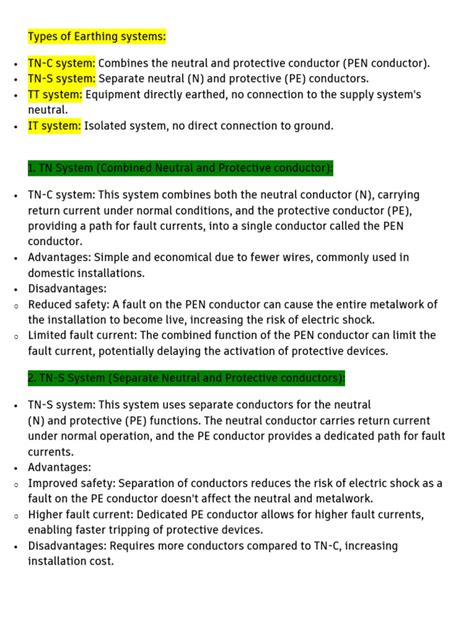 Types of Earthing Systems | PDF | Electricity | Nature