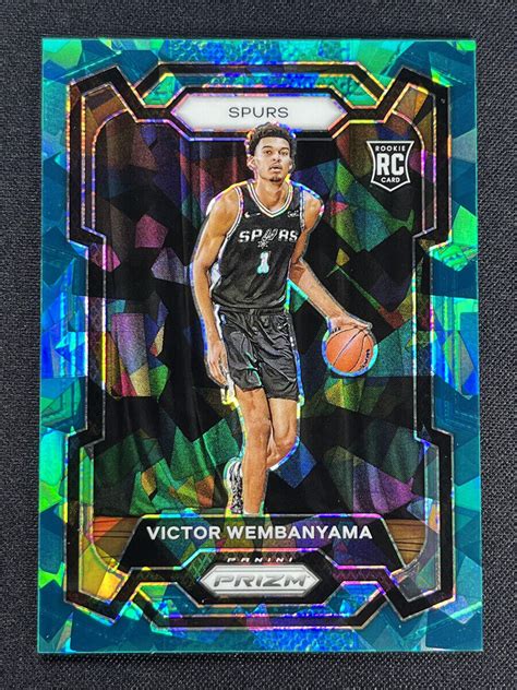 Panini Prizm Victor Wembanyama Teal Cracked Ice Rookie Rc Spurs