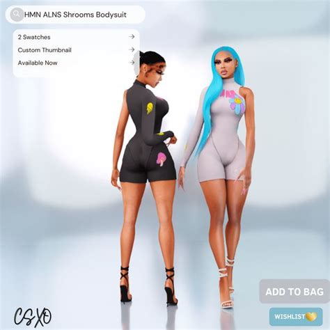 HMN ALNS Shrooms Bodysuit CeceSims Xo Sims 4 Mods Clothes Sims 4