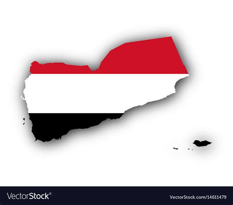 Map and flag of yemen Royalty Free Vector Image