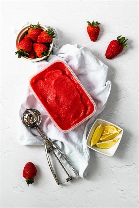 Easy Ice Cream Maker Strawberry Sorbet - Searching for Spice