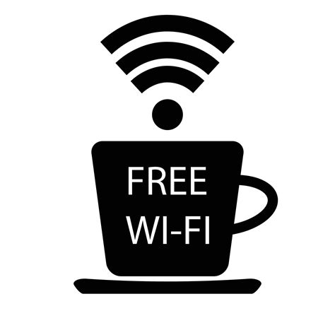 Free wifi vector. Cup of coffee and wifi icon, free internet and wifi