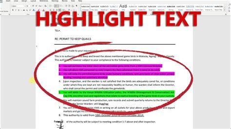 How To Highlight A Text In Ms Word Printable Online