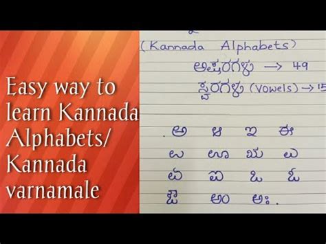 Kannada Alphabets Vowels Consonants Pronunciation Learn Off