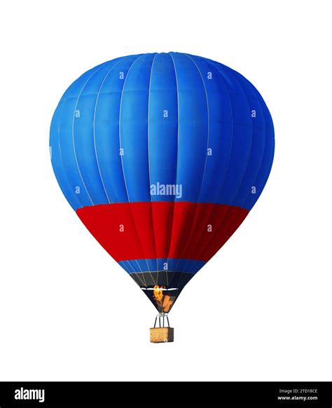 Bright Hot Air Balloon With Wicker Basket On White Background Stock Photo Alamy