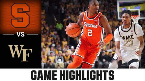 Syracuse Vs Wake Forest Game Highlights 2023 24 Acc Mens Basketball