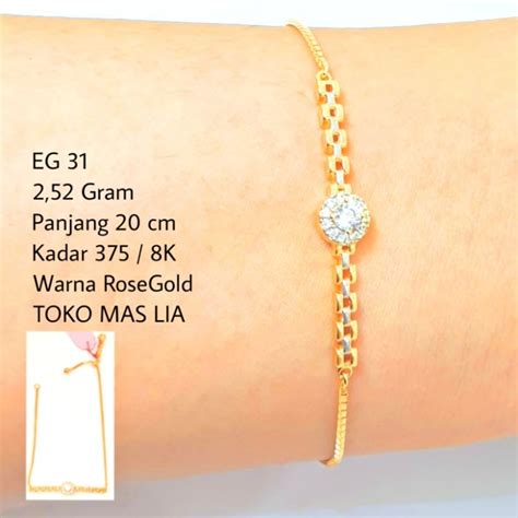 Jual Gelang Tangan EMAS ASLI Kadar 375 8K TOKO MAS LIA GOLD BEKASI