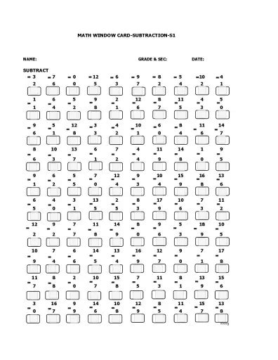 Subtraction with Diamond Window Card