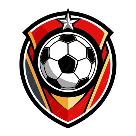 Escudo de fútbol rojo y negro con estrella | Vector Premium generado con IA