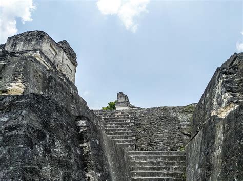 Low Angle Shot of a Building at the Tikal Ancient City Ruin in