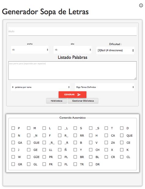 Generador Sopa De Letras Descargar Fichas Olesur